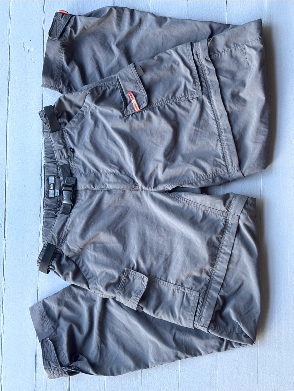 REI Gray Convertible Women’s Hiking Pants with Adjustable Belt
